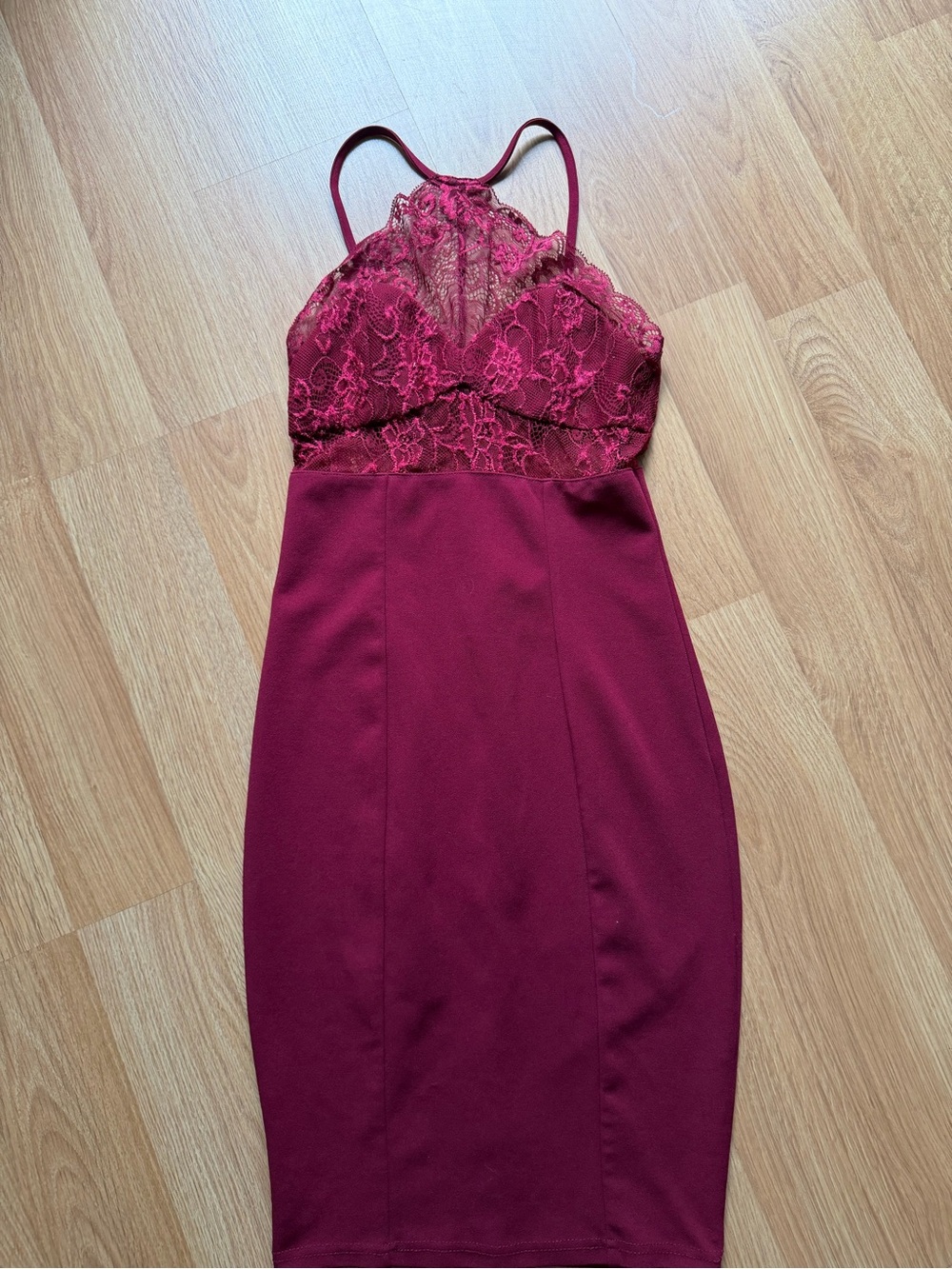 Windsor Wine Lace-Top Bodycon Dress